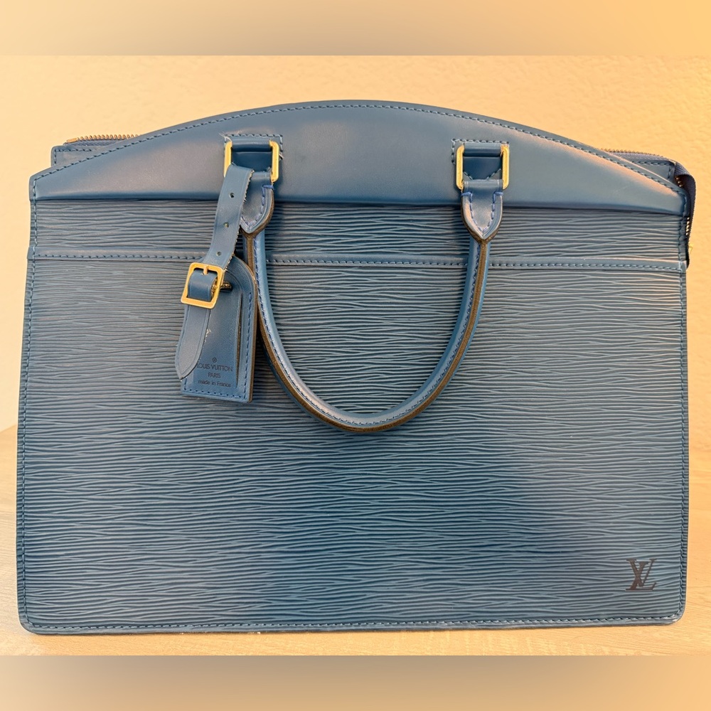 Vintage Louis Vuitton Blue Epi with Gold color hardware Riviera Bag
